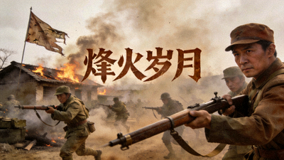 年代传奇剧《烽火岁月》海报，历史战争场面重现